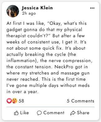 Testimonial from Jessica Klein about NeckPro