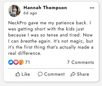 Testimonial from Hannah Thompson about NeckPro
